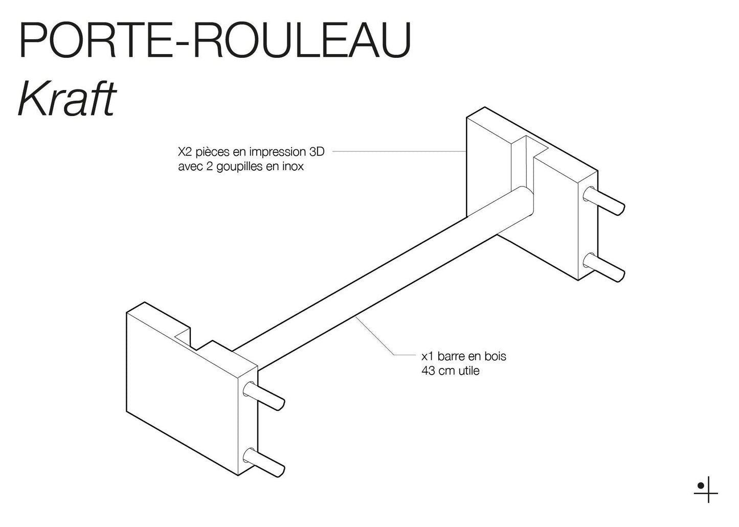 Porte rouleau kraft pour Pegboard - Quark