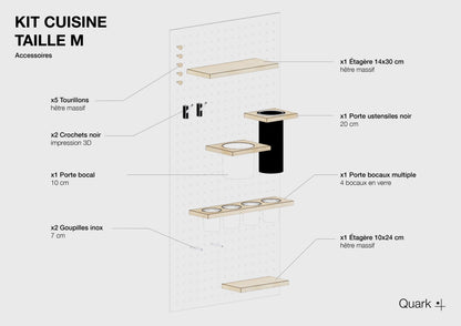 Pegboard Perforated Panel Kit + Office Accessories