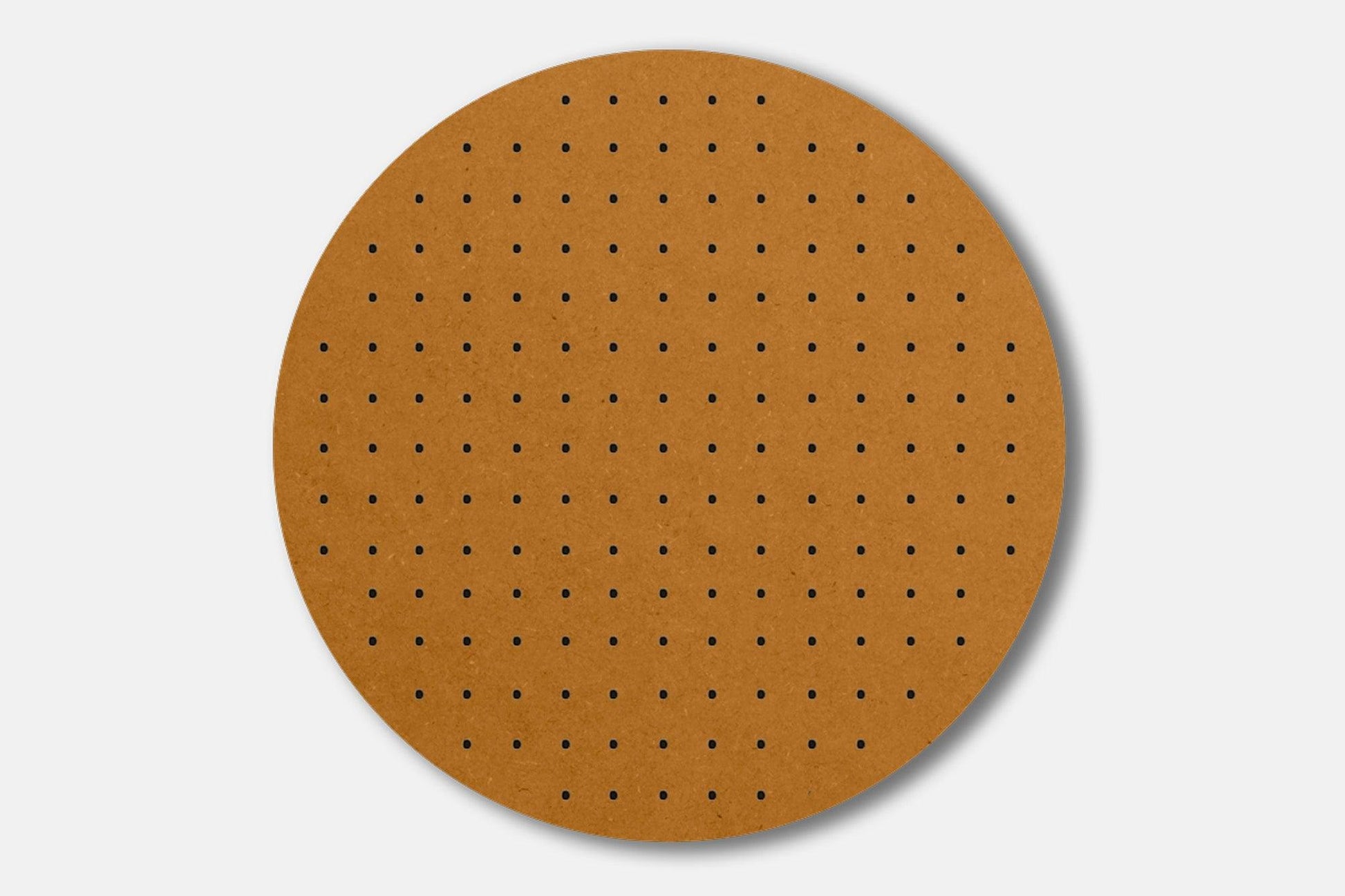 Panneau perforé - Pegboard Circulaire en bois - Diamètre 48 cm - Valchromat Ocre - Quark