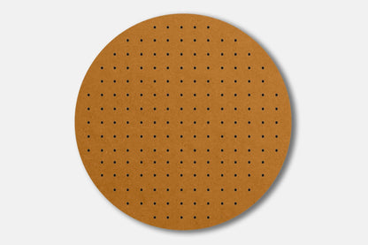 Panneau perforé - Pegboard Circulaire en bois - Diamètre 48 cm - Valchromat Ocre - Quark