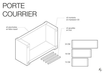 Porte courrier et porte lettres pour Pegboard - Quark