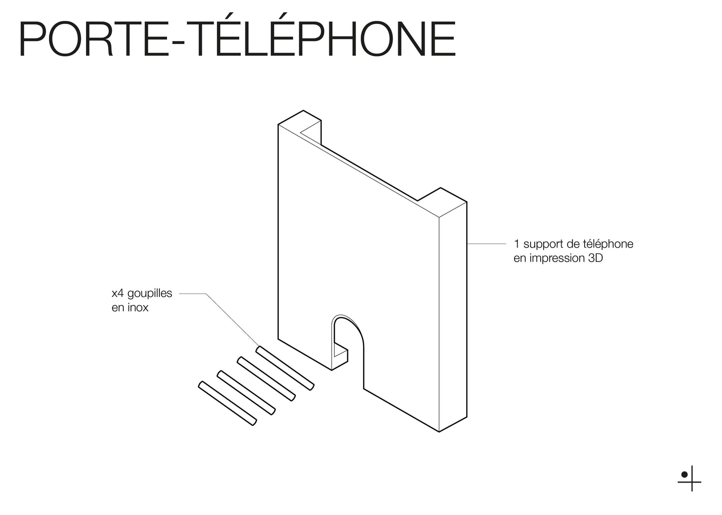 Porte téléphone mural pour Pegboard - Support pour téléphone - Quark