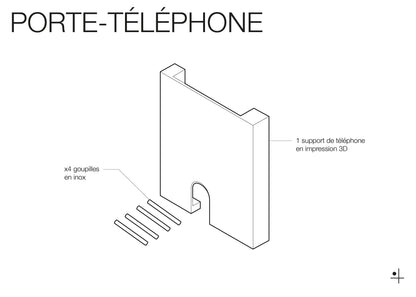 Porte téléphone mural pour Pegboard - Support pour téléphone - Quark