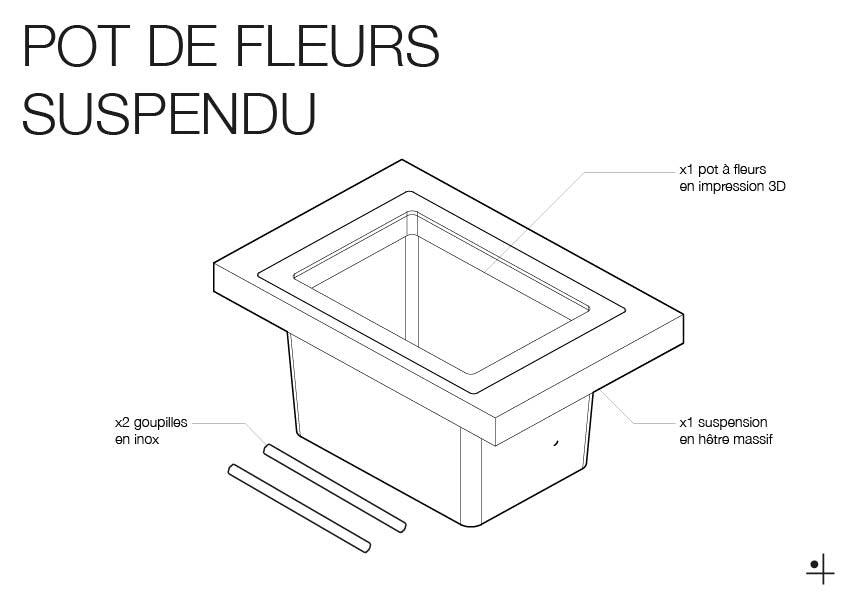 Pot de fleurs suspendu pour Pegboard - Quark