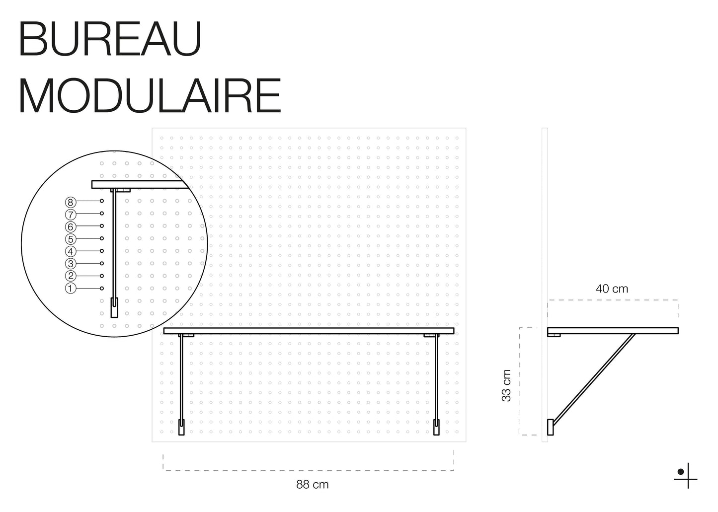 Bureau Modulaire pour Pegboard Quark - Quark