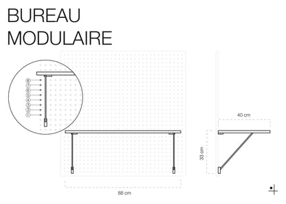 Bureau Modulaire pour Pegboard Quark - Quark