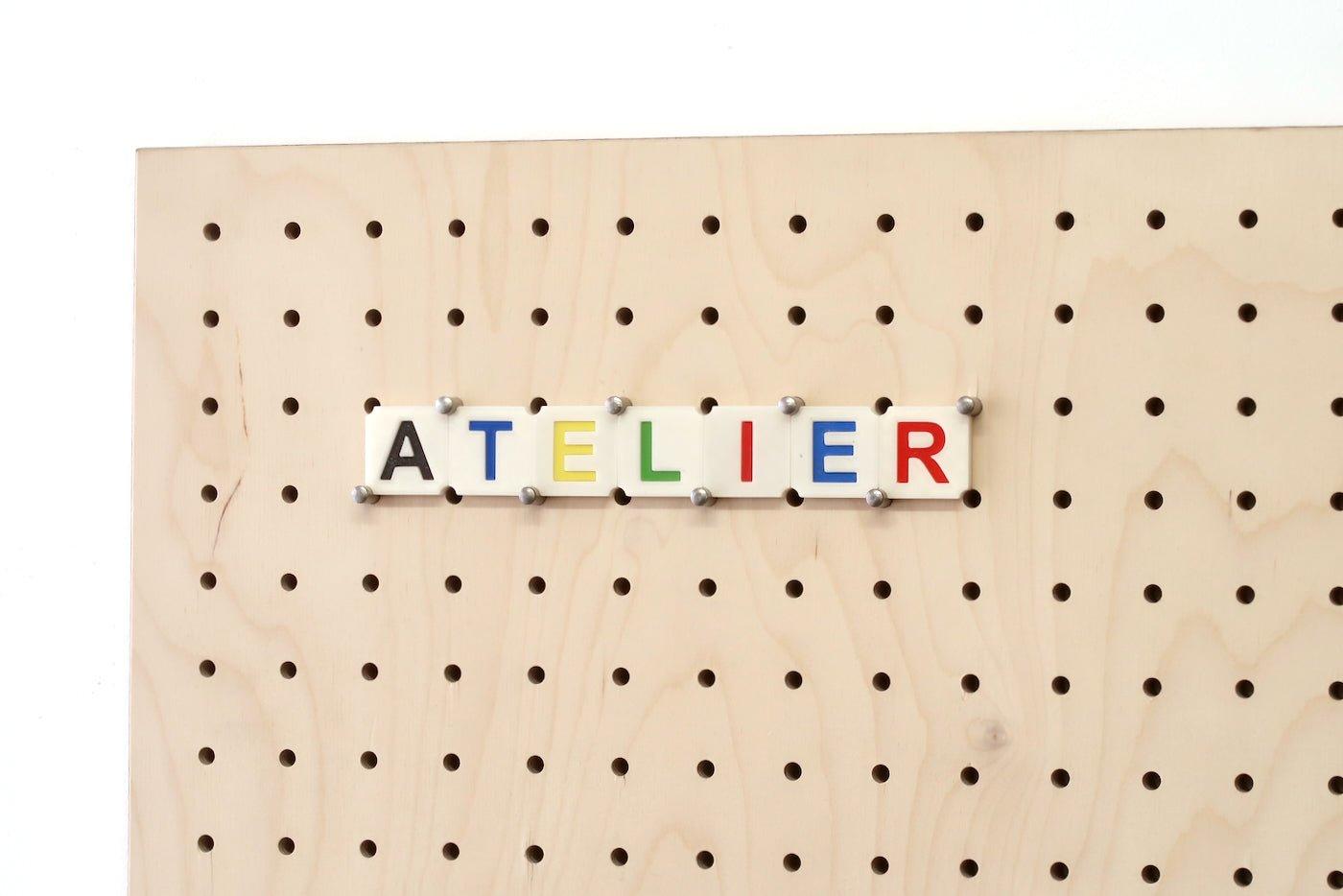 Lettres en impression 3D pour Pegboard - Quark