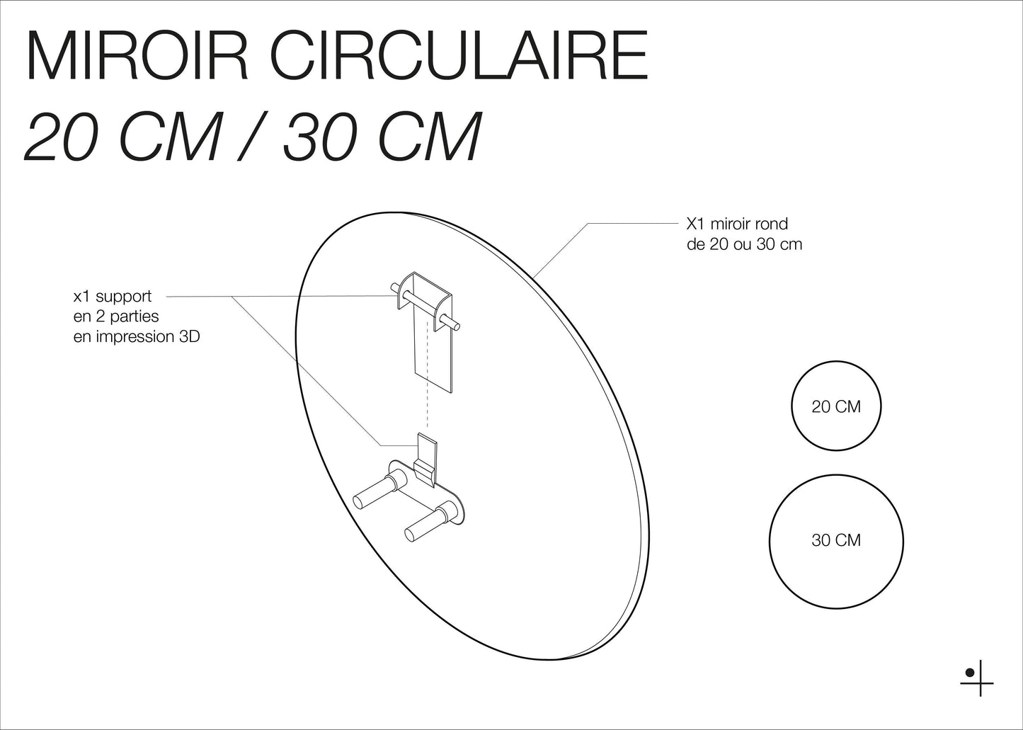 Miroir circulaire pour Pegboard - Quark