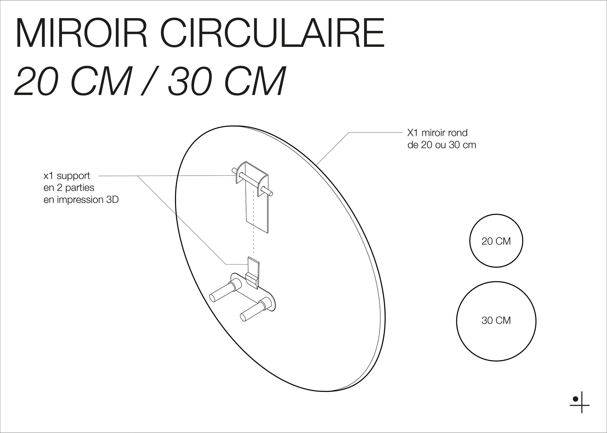 Miroir circulaire pour Pegboard - Quark