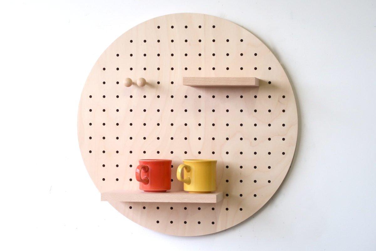 Panneau perforé - Pegboard Circulaire en bois - Diamètre 48 cm - Quark