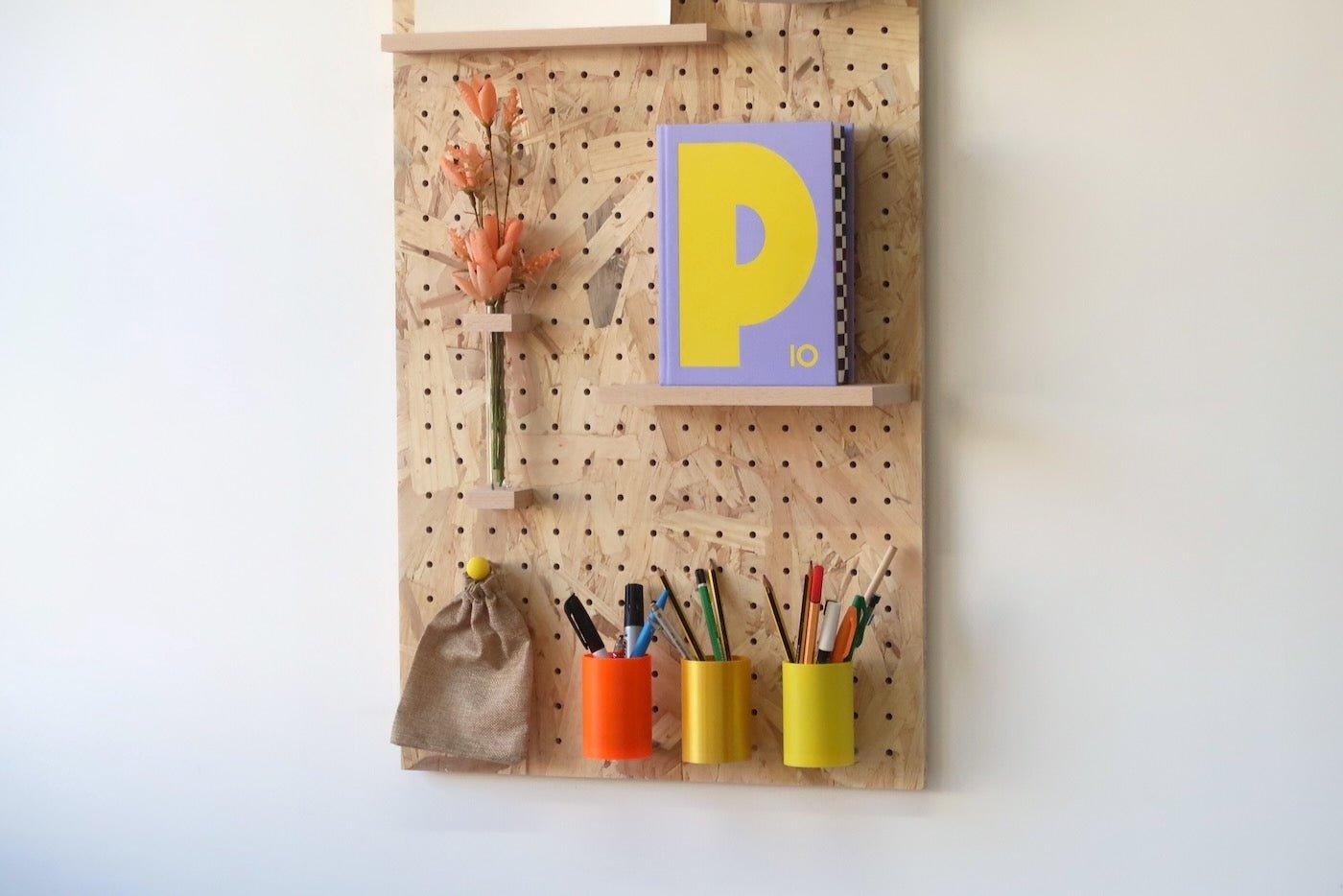 Pegboard éclats de bois en 96 cm - Panneau perforé en OSB nature - Quark