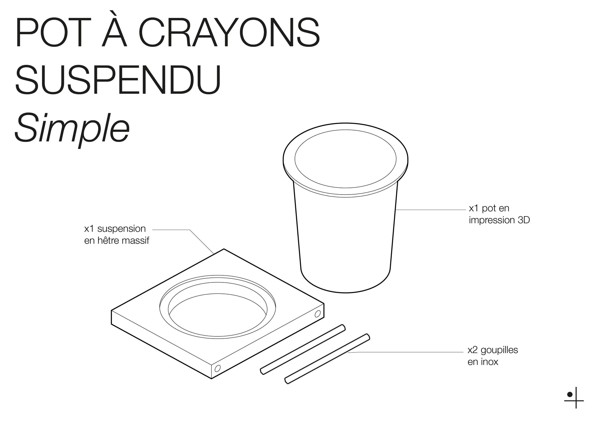 Pot à crayons suspendu pour Pegboard - Quark