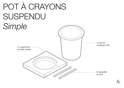 Pot à crayons suspendu pour Pegboard - Quark