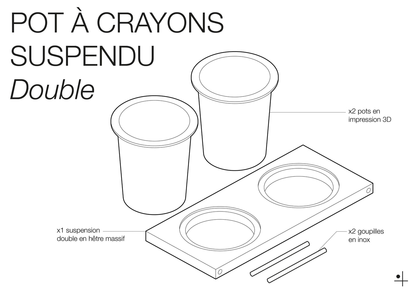 Pot à crayons suspendu pour Pegboard - Quark