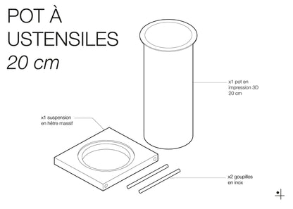 Pot à ustensiles pour Pegboard - Rangement créatif pour la cuisine - Quark