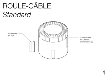 Roule-câble téléphone - Enrouleur de câble pour Pegboard - Quark