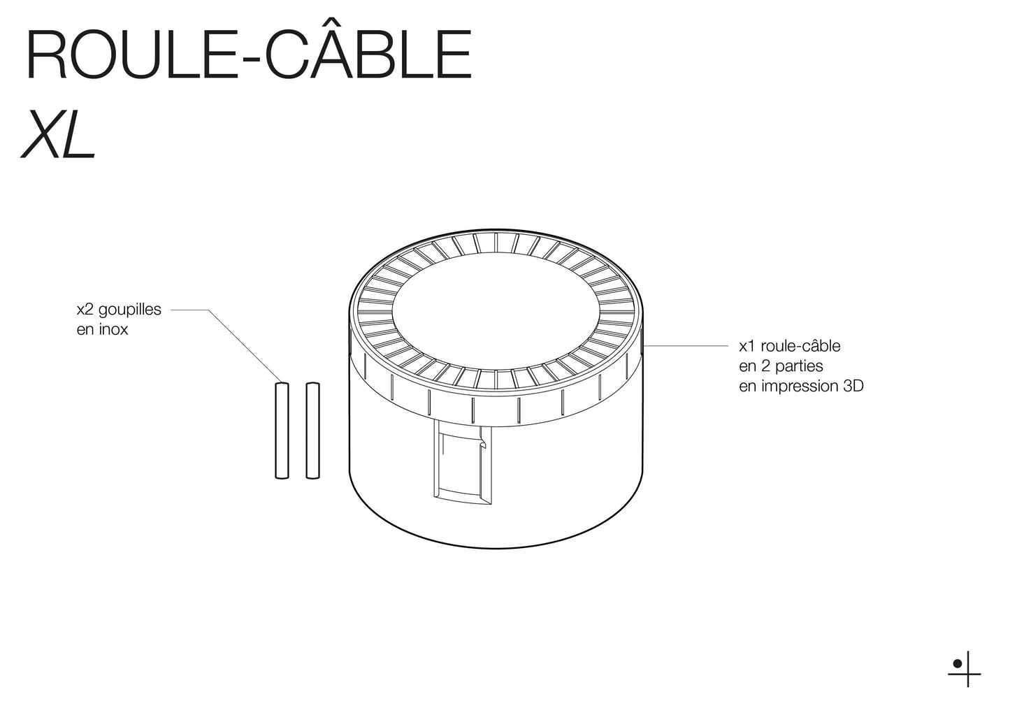 Roule-câble téléphone - Enrouleur de câble pour Pegboard - Quark