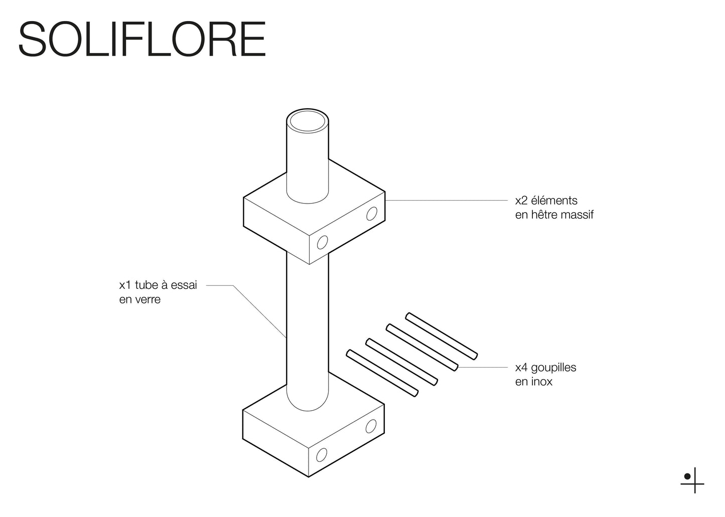 Soliflore solo - Porte-fleur pour Pegboard - Quark