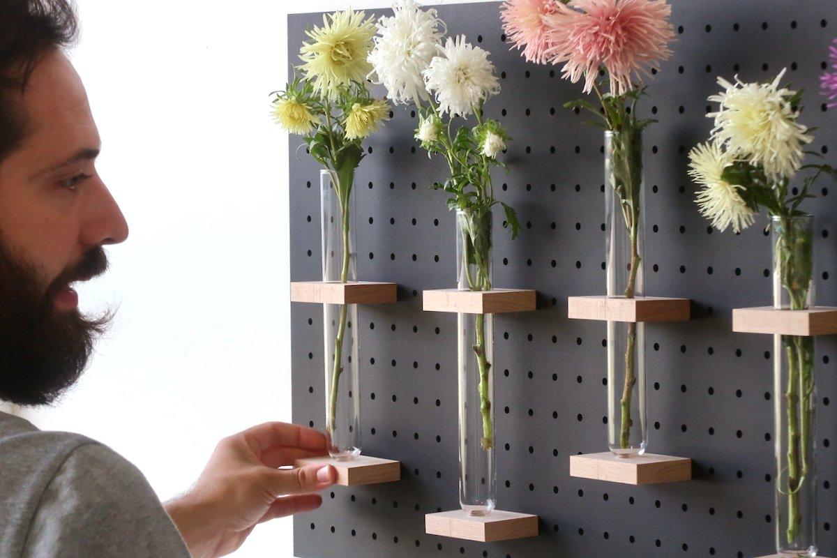 Soliflore XL - Porte-fleurs pour Pegboard de style moderne - Quark