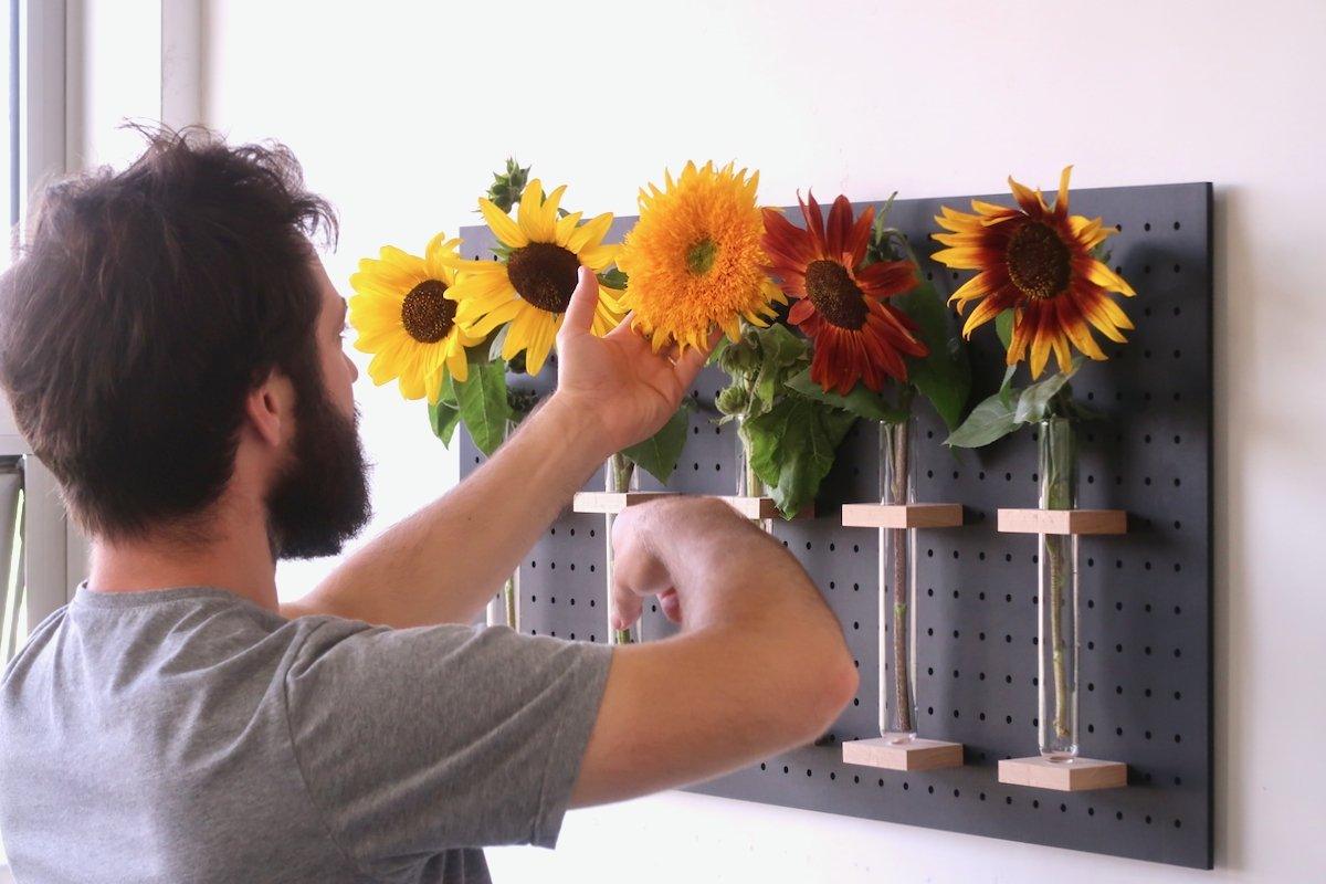 Soliflore XL - Porte-fleurs pour Pegboard de style moderne - Quark