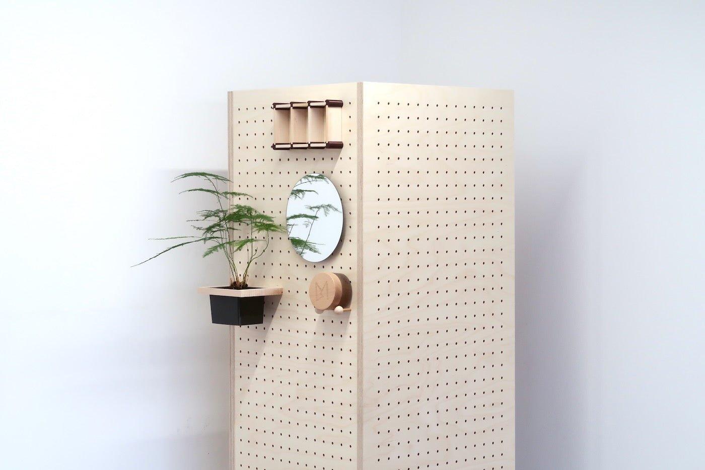 Tour de rangement perforée - Pegboard casier de rangement sur roulettes - Quark