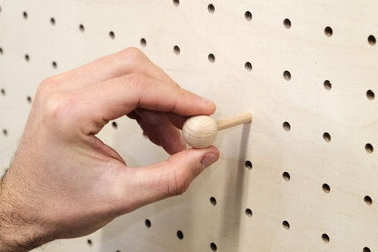 Tourillons en bois pour Pegboard avec billes en bois tournées - Quark